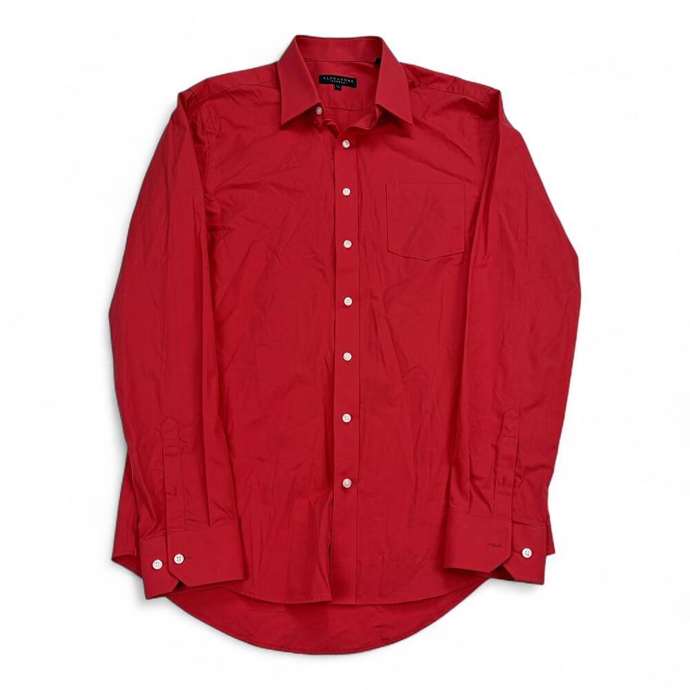 Alexandre London Men's Red Dress Shirt Size 15 - Classic Long Sleeve